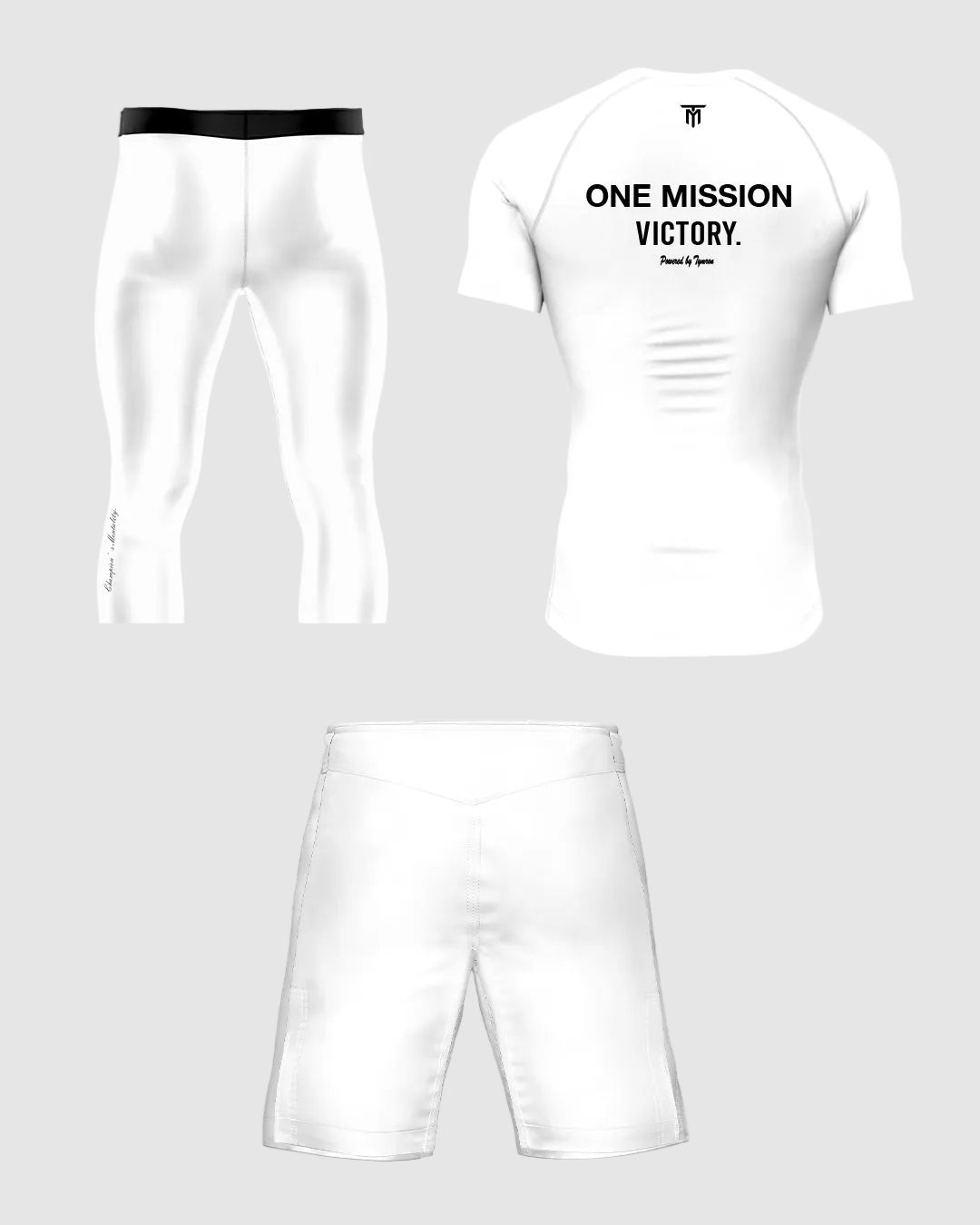 ONE MISSION VICTORY SET + TRAINING LEGGINGS 3/4 WHITE PACK