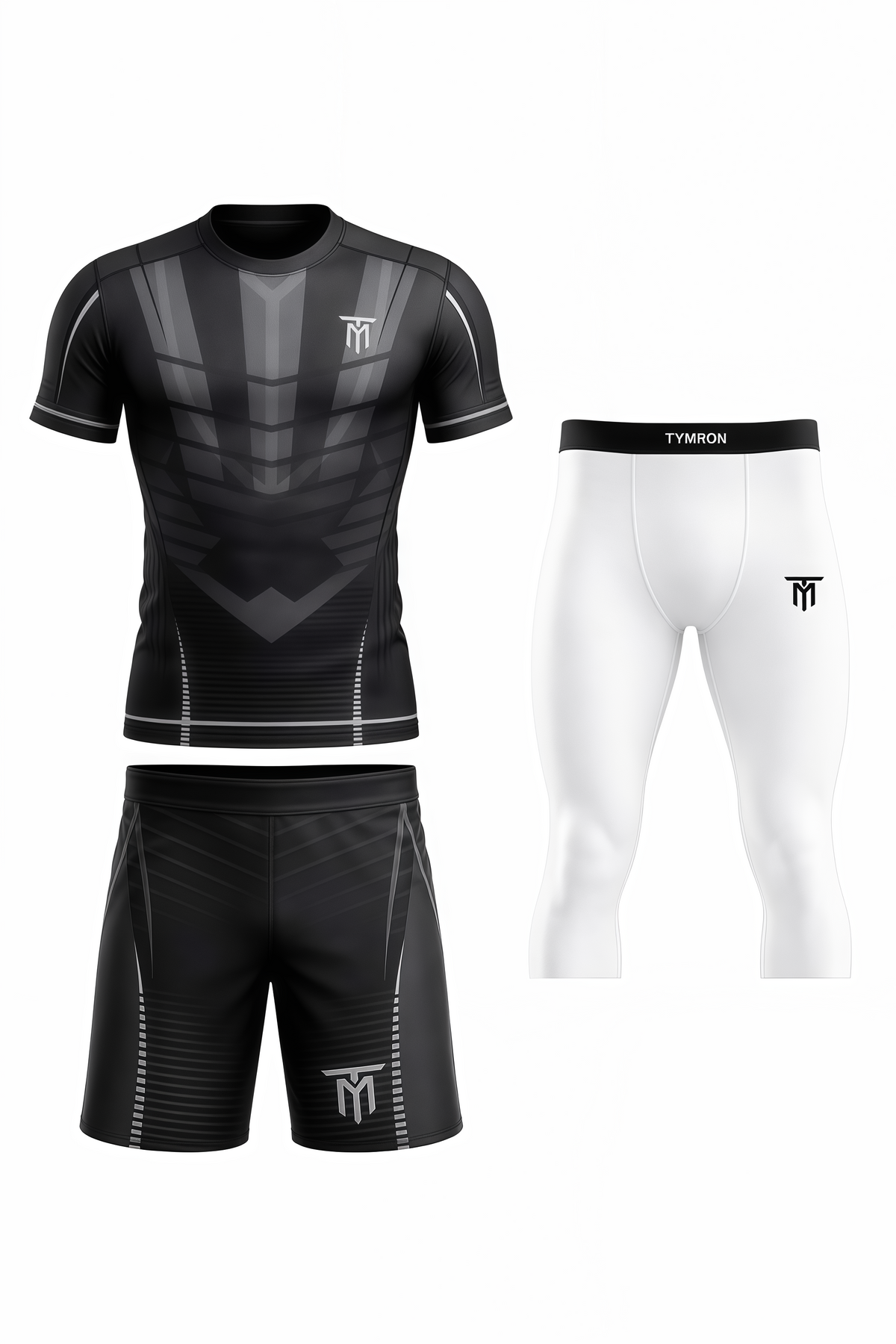 GREY NOVA STRIKE MMA SET + WHITE LEGGINGS 3/4