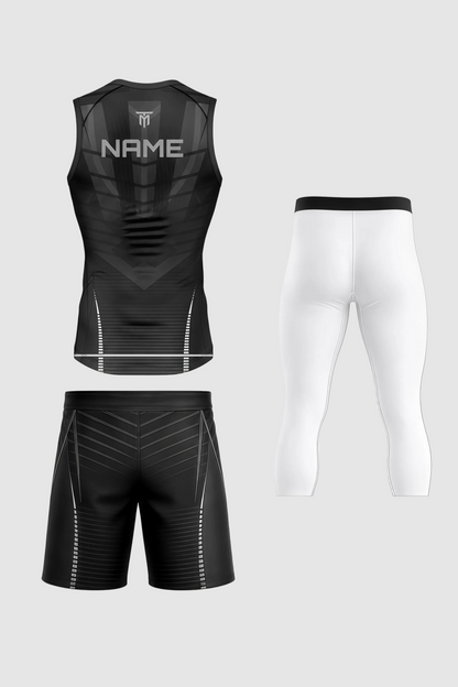 CUSTOM GREY NOVA STRIKE TANK TOP + SHORTS + 3/4 LEGGINGS PACK