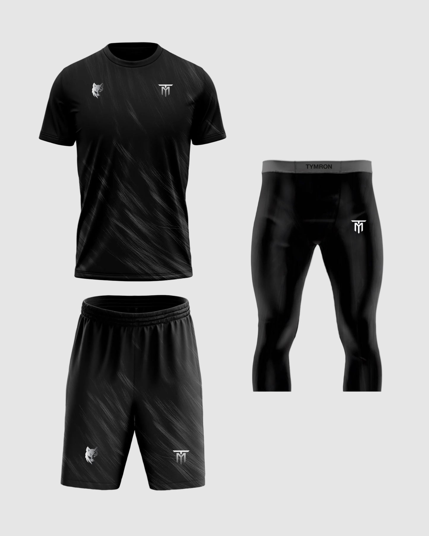 CUSTOM OBSIDIAN BORZ SET + BLACK TRAINING LEGGINGS 3/4 PACK