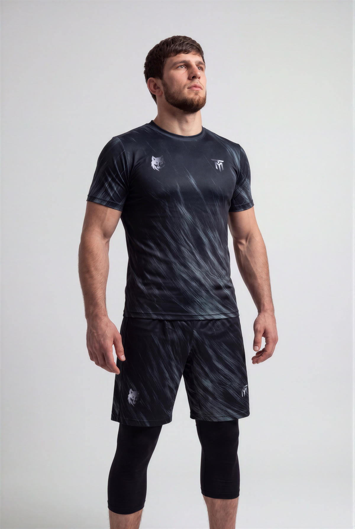 CUSTOM OBSIDIAN BORZ SET + BLACK TRAINING LEGGINGS 3/4 PACK
