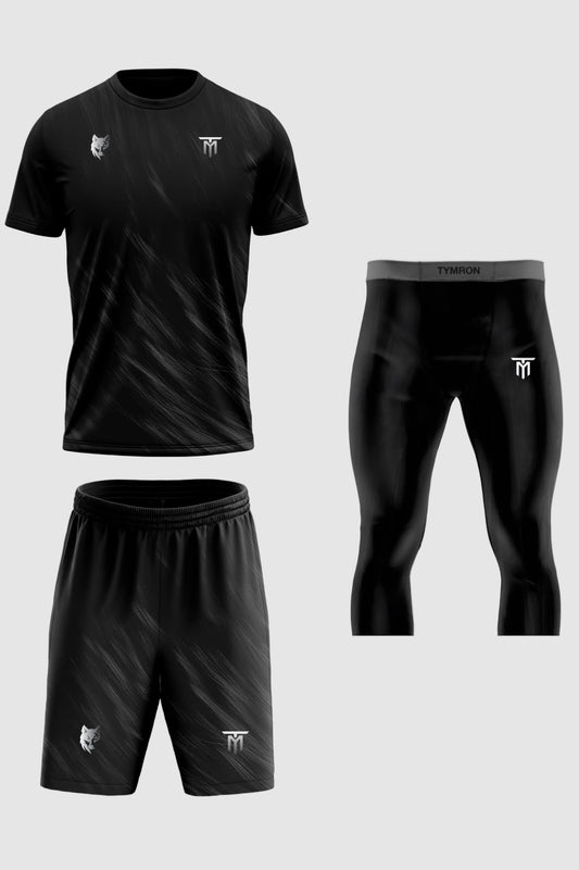CUSTOM OBSIDIAN BORZ SET + BLACK TRAINING LEGGINGS 3/4 PACK