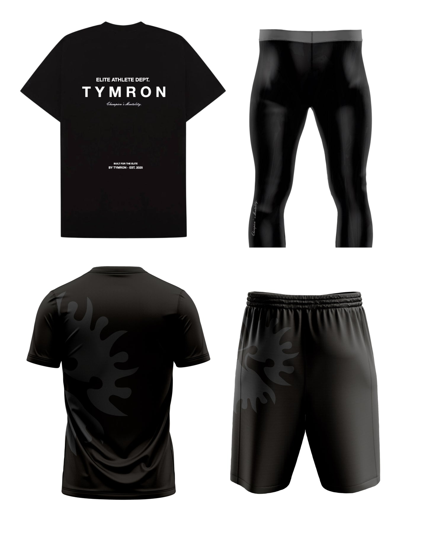 CUSTOM MIDNIGHT EDITION SET + BLACK LEGGINGS 3/4 + ELITE ATHLETE TEE PACK