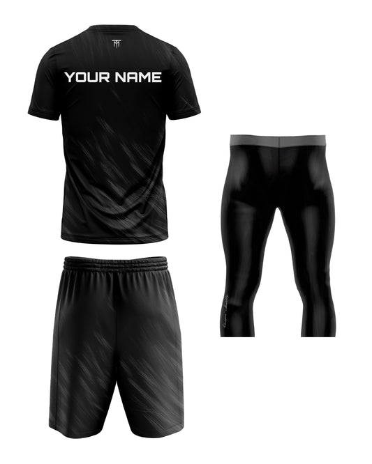CUSTOM OBSIDIAN BORZ SET + BLACK TRAINING LEGGINGS 3/4 PACK