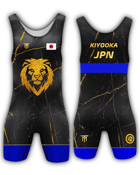 BLACK GOLD MARBLE SINGLET BLUE