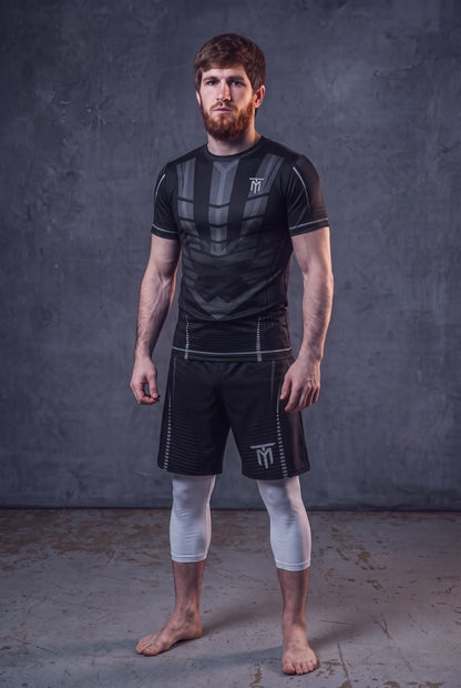 GREY NOVA STRIKE MMA SET + WHITE LEGGINGS 3/4