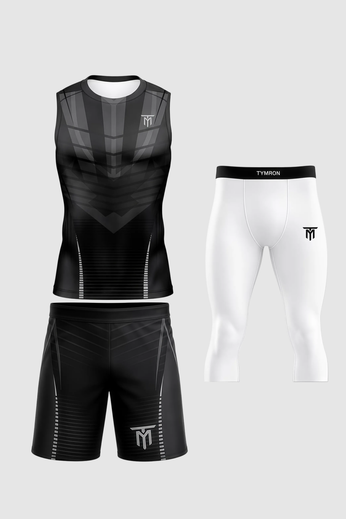 CUSTOM GREY NOVA STRIKE TANK TOP + SHORTS + 3/4 LEGGINGS PACK