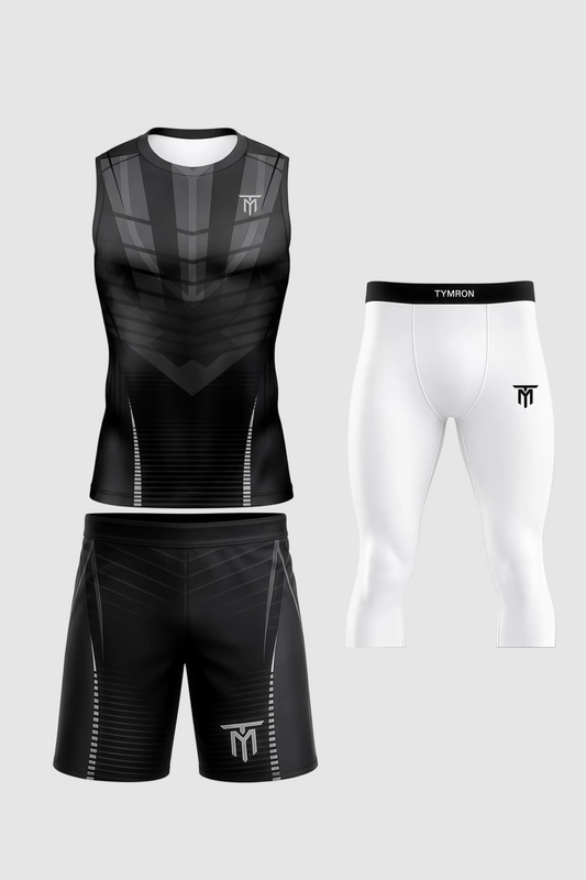CUSTOM GREY NOVA STRIKE TANK TOP + SHORTS + 3/4 LEGGINGS PACK