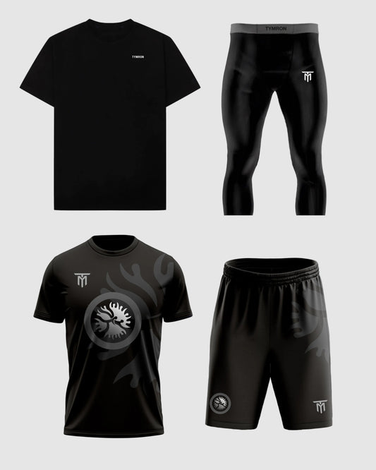 CUSTOM MIDNIGHT EDITION SET + BLACK LEGGINGS 3/4 + ELITE ATHLETE TEE PACK