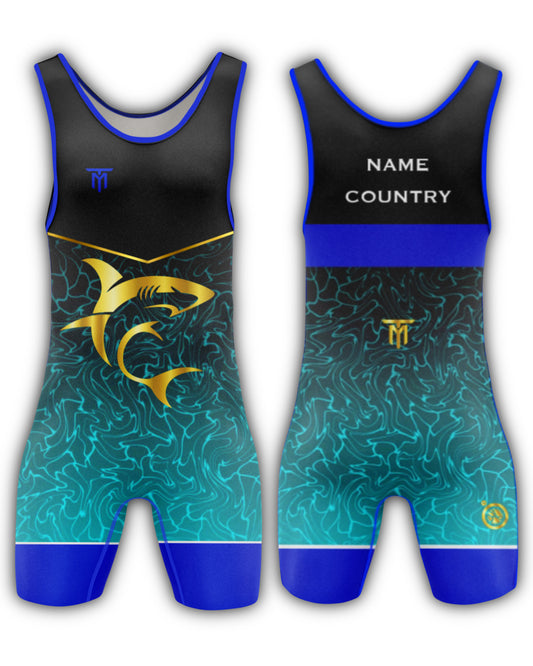 SURVX SHARK SINGLET BLUE