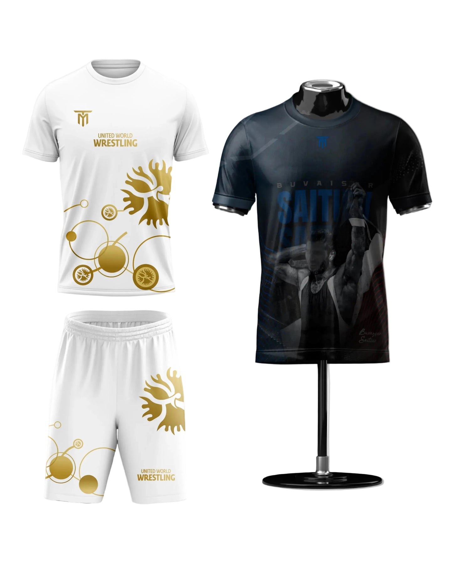 CUSTOM WHITE GOLD SET + LEGACY OF SAITIEV T-SHIRT PACK