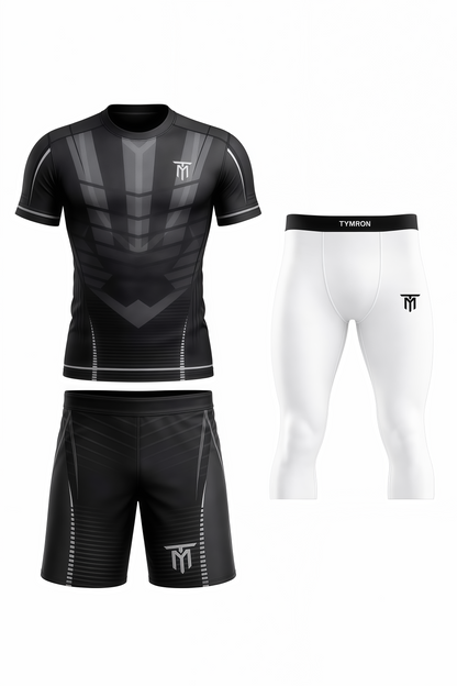 GREY NOVA STRIKE MMA SET + WHITE LEGGINGS 3/4