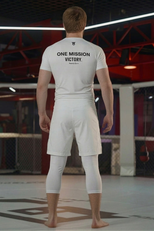 ONE MISSION VICTORY SET + TRAINING LEGGINGS 3/4 WHITE PACK