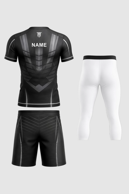 GREY NOVA STRIKE MMA SET + WHITE LEGGINGS 3/4