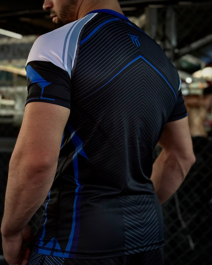 TYMRON ASCEND-X BLUE RASHGUARD SHORT SLEEVE