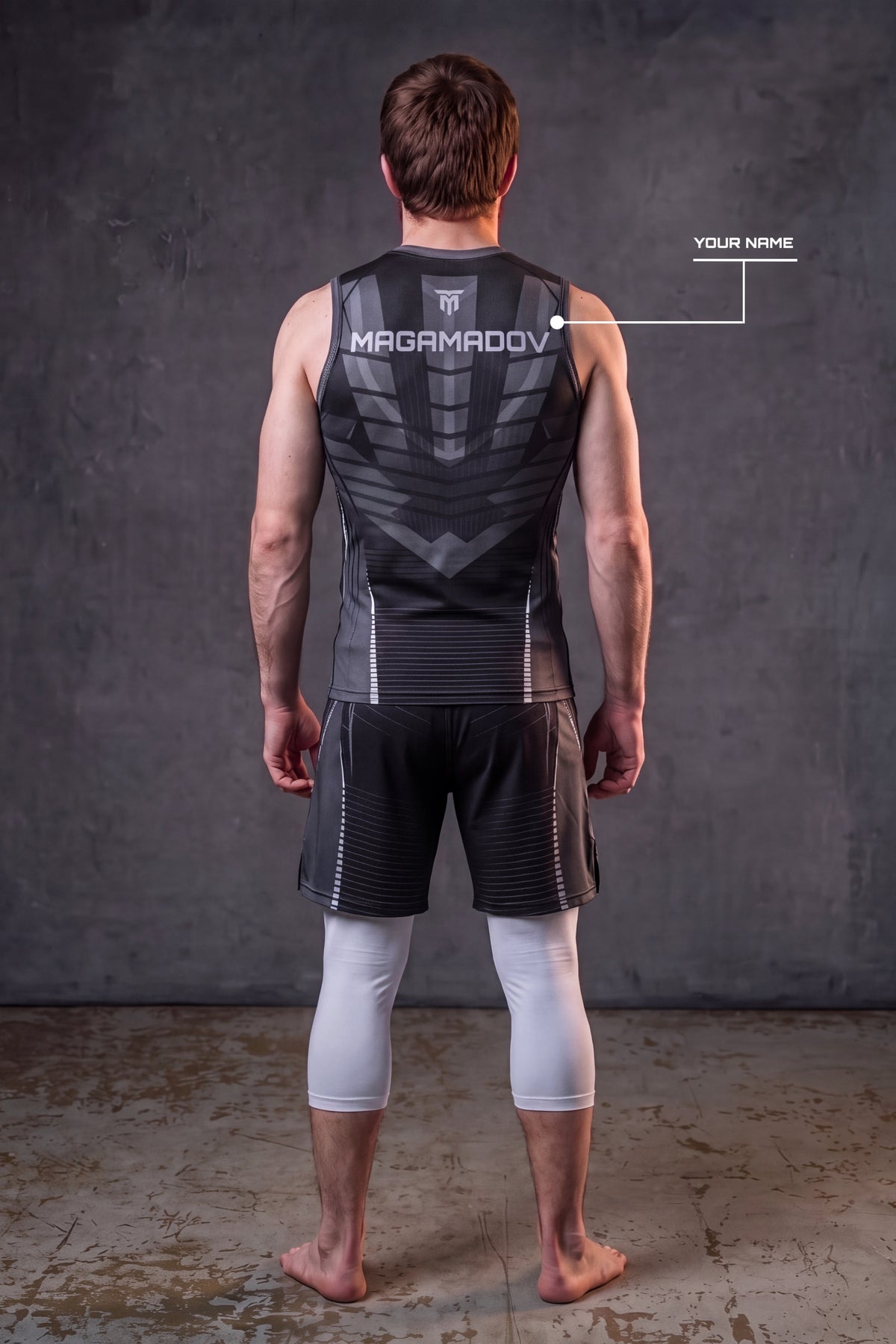 CUSTOM GREY NOVA STRIKE TANK TOP + SHORTS + 3/4 LEGGINGS PACK