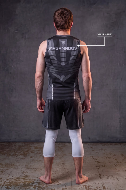 CUSTOM GREY NOVA STRIKE TANK TOP + SHORTS + 3/4 LEGGINGS PACK