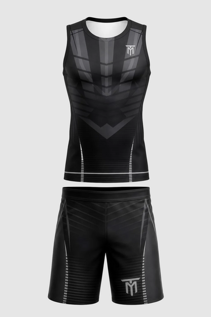 CUSTOM MMA GREY NOVA STRIKE TANK TOP + SHORTS